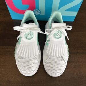 G/FORE Golf G.112 PERFORATED SADDLE Shoes Women Sz 8.5 SNOW / MENTHOL NEW